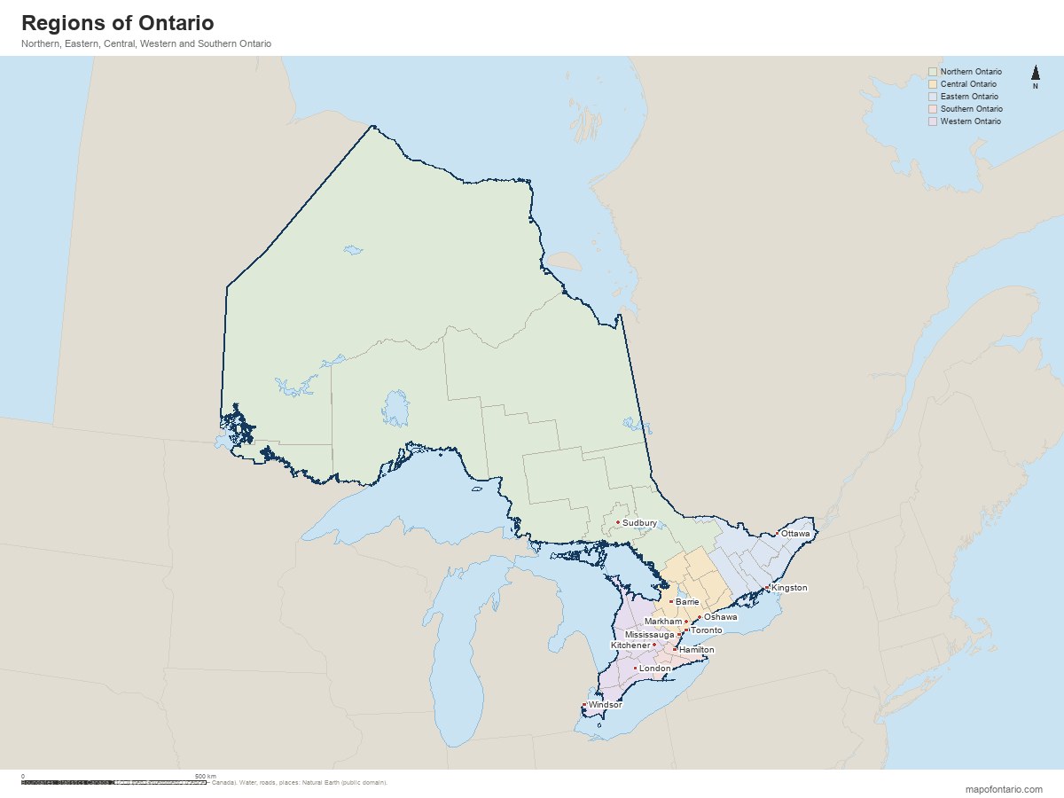 Ontario regions map